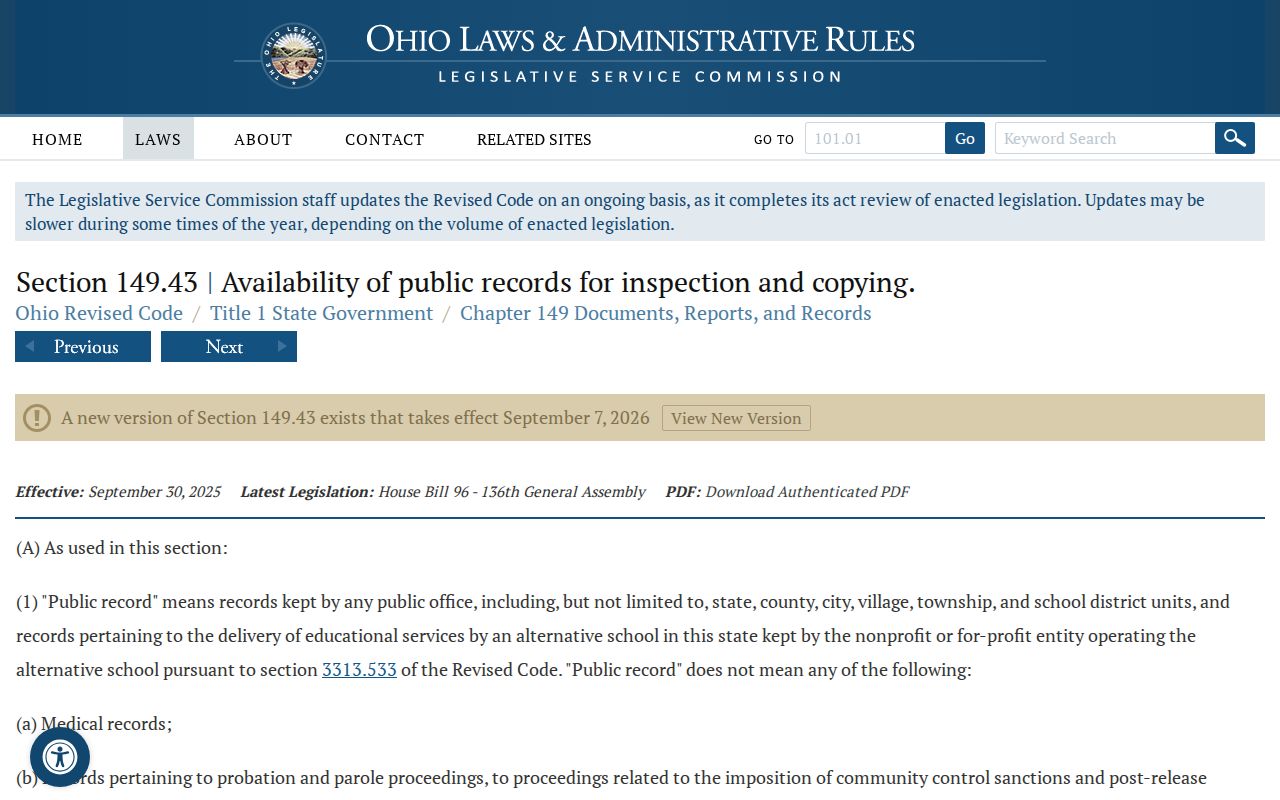 Leesburg court docket Ohio Public Records Act