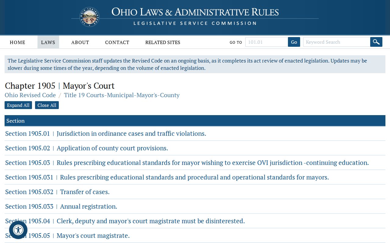 Lynchburg court docket Ohio mayor court legal framework